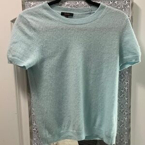 Quince Sky Blue cashmere short sleeve shirt